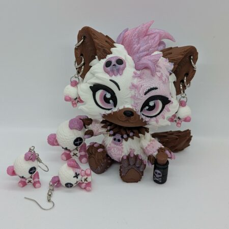 Sweet n Sassy 3d printed Lupa doll with matching earrings