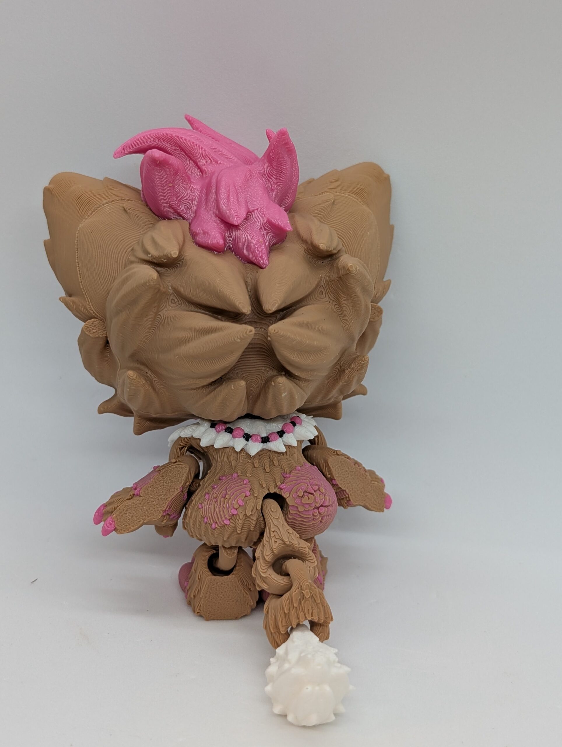 3d Printed Lupa Wolf doll with teddy and matching earrings - Image 3