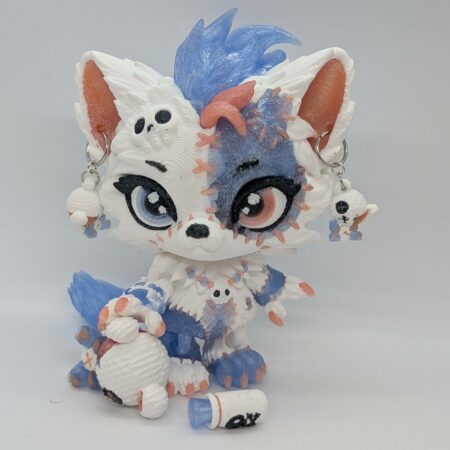 White Lupa Wolf Glow n Glitter blue/orange