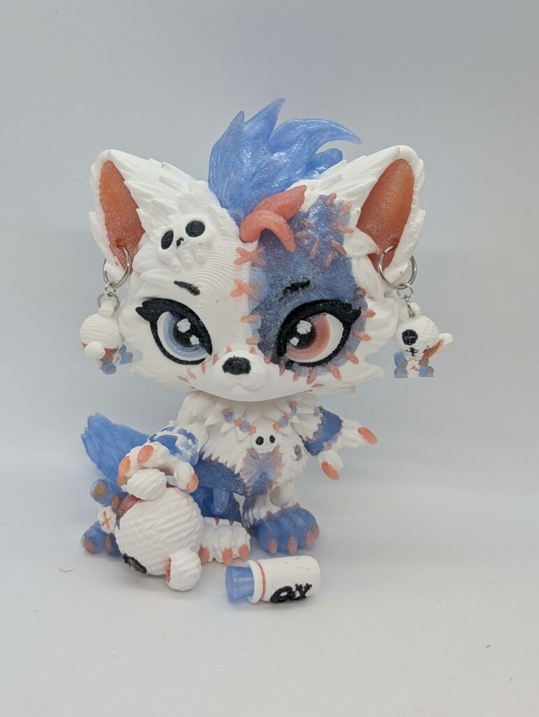 White Lupa Wolf Glow n Glitter blue/orange