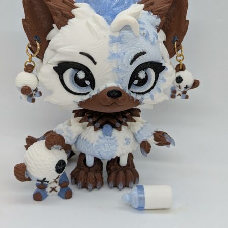 Lupa wolf doll no skulls, glow in the dark, with earrings