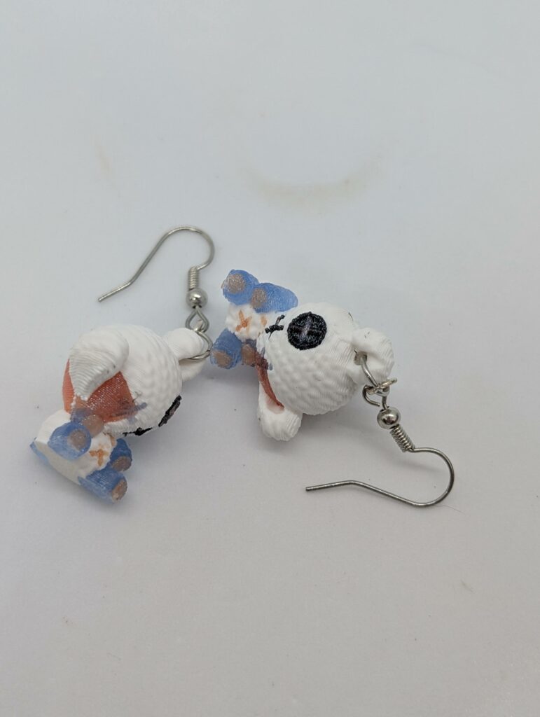 Teddy bear glow n glitter earrings